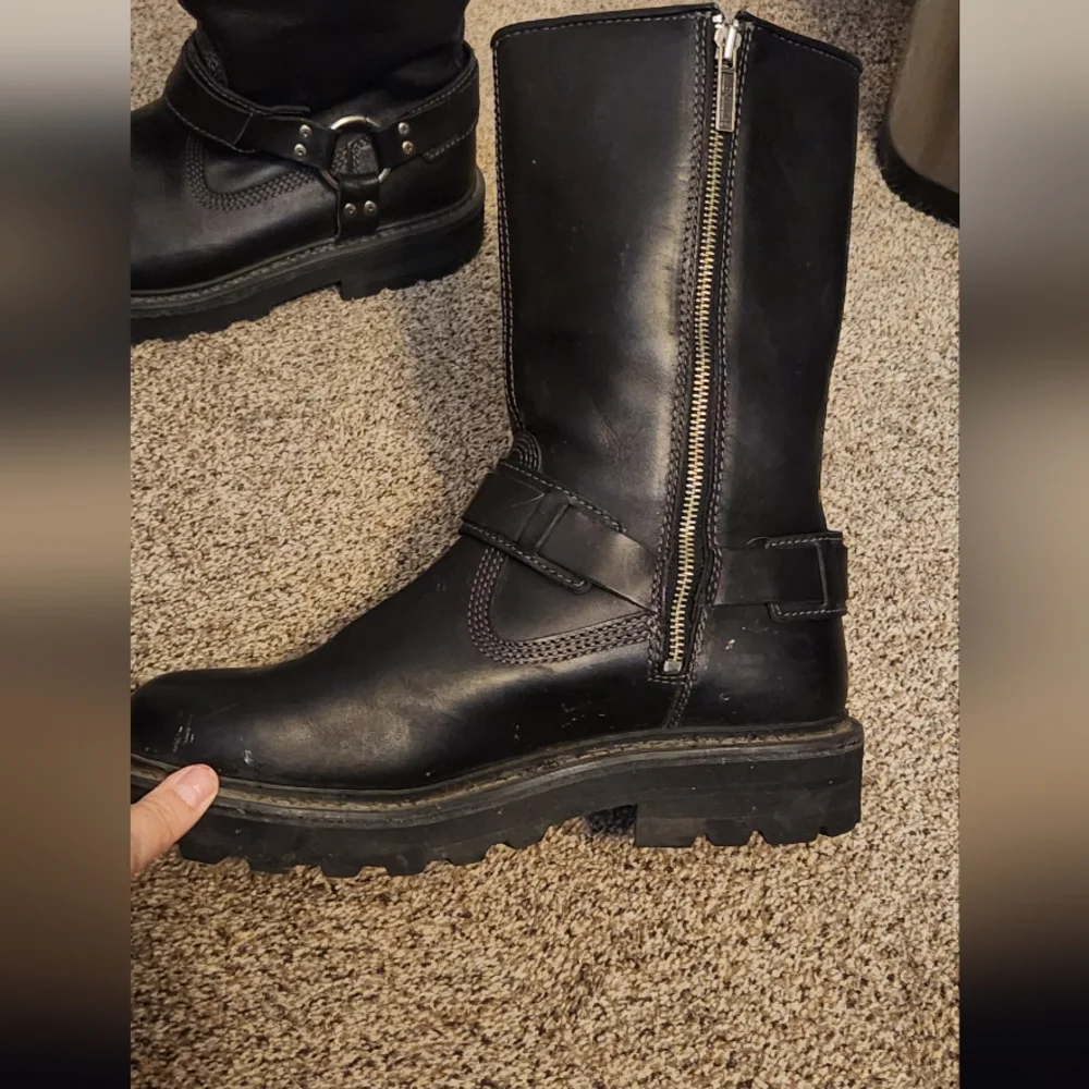 Harley-Davidson Black Leather Riding Boots - Picture 4 of 9